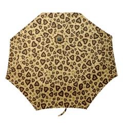 Leopard Heart 01 Folding Umbrellas by jumpercat