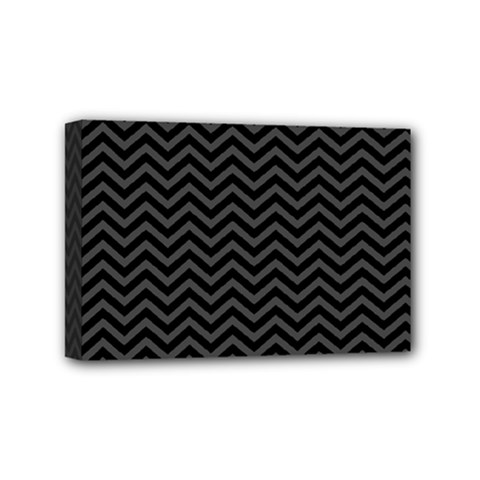 Dark Chevron Mini Canvas 6  X 4  by jumpercat