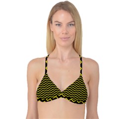 Yellow Chevron Reversible Tri Bikini Top by jumpercat