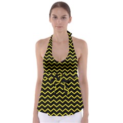 Yellow Chevron Babydoll Tankini Top by jumpercat