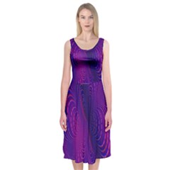 Abstract Fantastic Fractal Gradient Midi Sleeveless Dress by BangZart