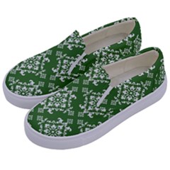 St Patrick S Day Damask Vintage Kids  Canvas Slip Ons by BangZart