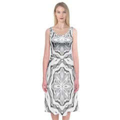 Mandala Pattern Floral Midi Sleeveless Dress by BangZart