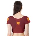 Heart Red Yellow Love Card Design Short Sleeve Crop Top View2