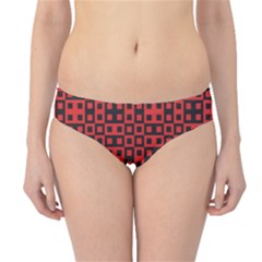 Abstract Background Red Black Hipster Bikini Bottoms by BangZart