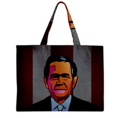 George W Bush Pop Art President Usa Zipper Mini Tote Bag by BangZart