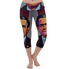 George W Bush Pop Art President Usa Capri Yoga Leggings by BangZart