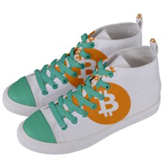 I Accept Bitcoin Women s Mid-top Canvas Sneakers by Valentinaart