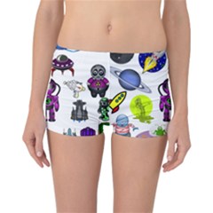 Space Clip Art Aliens Space Craft Reversible Boyleg Bikini Bottoms by Celenk