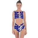 Facebook Social Media Network Blue Bandaged Up Bikini Set  View1