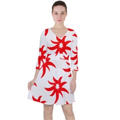 Star Figure Form Pattern Structure Ruffle Dress by Celenk