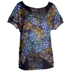 Multi Color Tile Twirl Octagon Women s Oversized Tee by Celenk