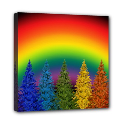 Christmas Colorful Rainbow Colors Mini Canvas 8  X 8  by Celenk