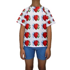 Cross Heart Anchor Love Hope Kids  Short Sleeve Swimwear by Celenk