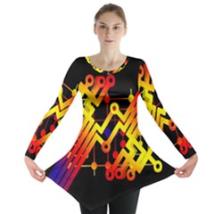 Board Conductors Circuits Long Sleeve Tunic  by Celenk