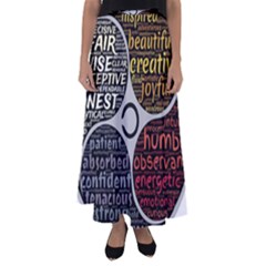 Person Character Characteristics Flared Maxi Skirt by Celenk