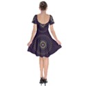 Fractal Purple Mandala Violet Short Sleeve Bardot Dress View2