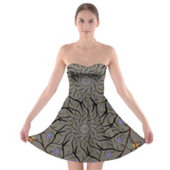 Bird Mandala Spirit Meditation Strapless Bra Top Dress by Celenk