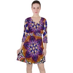 Kaleidoscope Pattern Kaleydograf Ruffle Dress by Celenk