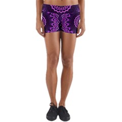 Mandala Purple Mandalas Balance Yoga Shorts by Celenk