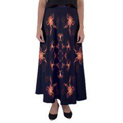 Mandala Fire Mandala Flames Design Flared Maxi Skirt by Celenk