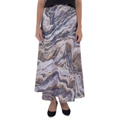 Texture Marble Abstract Pattern Flared Maxi Skirt by Celenk