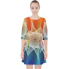 Abstract Star Pattern Structure Pocket Dress by Celenk