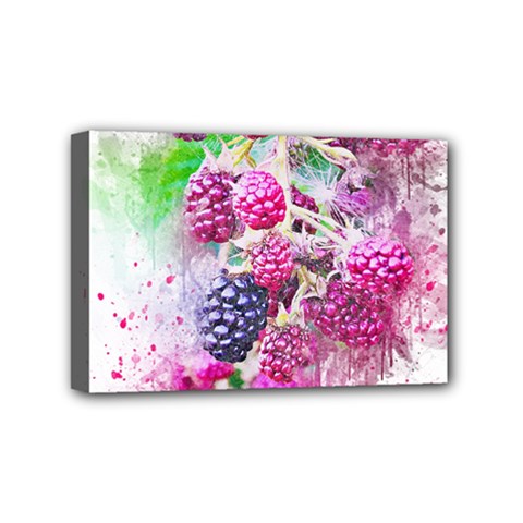 Blackberry Fruit Art Abstract Mini Canvas 6  X 4  by Celenk