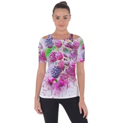 Blackberry Fruit Art Abstract Short Sleeve Top by Celenk