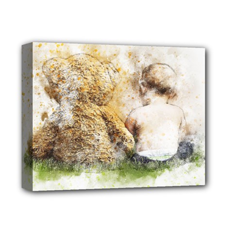 Bear Baby Sitting Art Abstract Deluxe Canvas 14  X 11  by Celenk