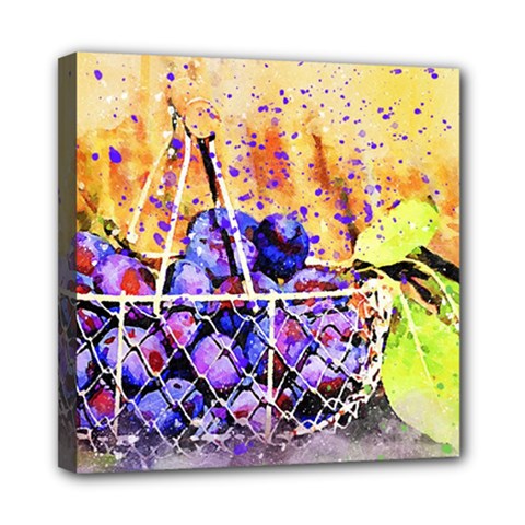 Fruit Plums Art Abstract Nature Mini Canvas 8  X 8  by Celenk