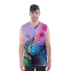 Lizard Reptile Art Abstract Animal Men s Basketball Tank Top by Celenk