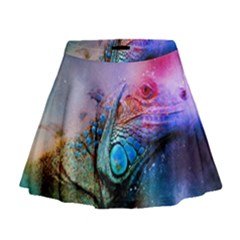 Lizard Reptile Art Abstract Animal Mini Flare Skirt by Celenk