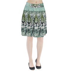 Tiger Cat Art Abstract Vintage Pleated Skirt by Celenk