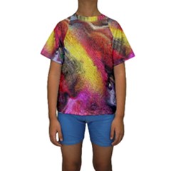 Background Art Abstract Watercolor Kids  Short Sleeve Swimwear by Celenk