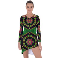 Magic Of Life A Orchid Mandala So Bright Asymmetric Cut-out Shift Dress by pepitasart