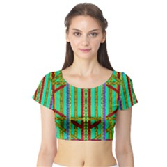 Gift Wrappers For Body And Soul In  A Rainbow Mind Short Sleeve Crop Top by pepitasart