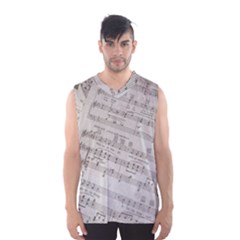 Sheet Music Paper Notes Antique Men s Basketball Tank Top by Celenk