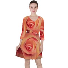 Rose Orange Rose Blossom Bloom Ruffle Dress by Celenk