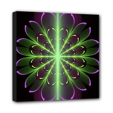 Fractal Purple Lime Pattern Mini Canvas 8  X 8  by Celenk