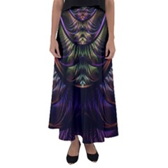 Fractal Colorful Pattern Fantasy Flared Maxi Skirt by Celenk