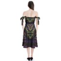 Fractal Colorful Pattern Fantasy Shoulder Tie Bardot Midi Dress View2