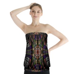 Fractal Detail Elements Pattern Strapless Top by Celenk