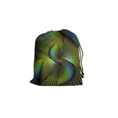 Fractal Abstract Design Fractal Art Drawstring Pouches (small)  by Celenk