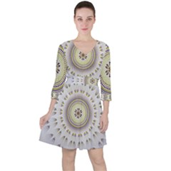 Mandala Fractal Decorative Ruffle Dress by Celenk