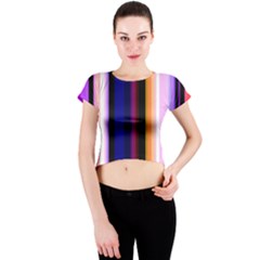 Abstract Background Pattern Textile 3 Crew Neck Crop Top by Celenk