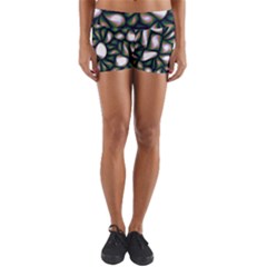 Fuzzy Abstract Art Urban Fragments Yoga Shorts by Celenk