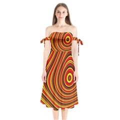 Fractal Art Mathematics Generated Shoulder Tie Bardot Midi Dress by Celenk