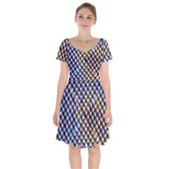 Kaleidoscope Pattern Ornament Short Sleeve Bardot Dress by Celenk