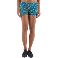 Fractal Art Design Pattern Yoga Shorts by Celenk